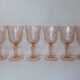 6 rosaline twisted pink foot glasses