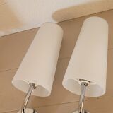 Pair of opaque glass wall lamps