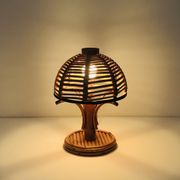 Rattan table lamp, Italy 60s