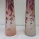 Pair of frosted ruby glass Legras vases