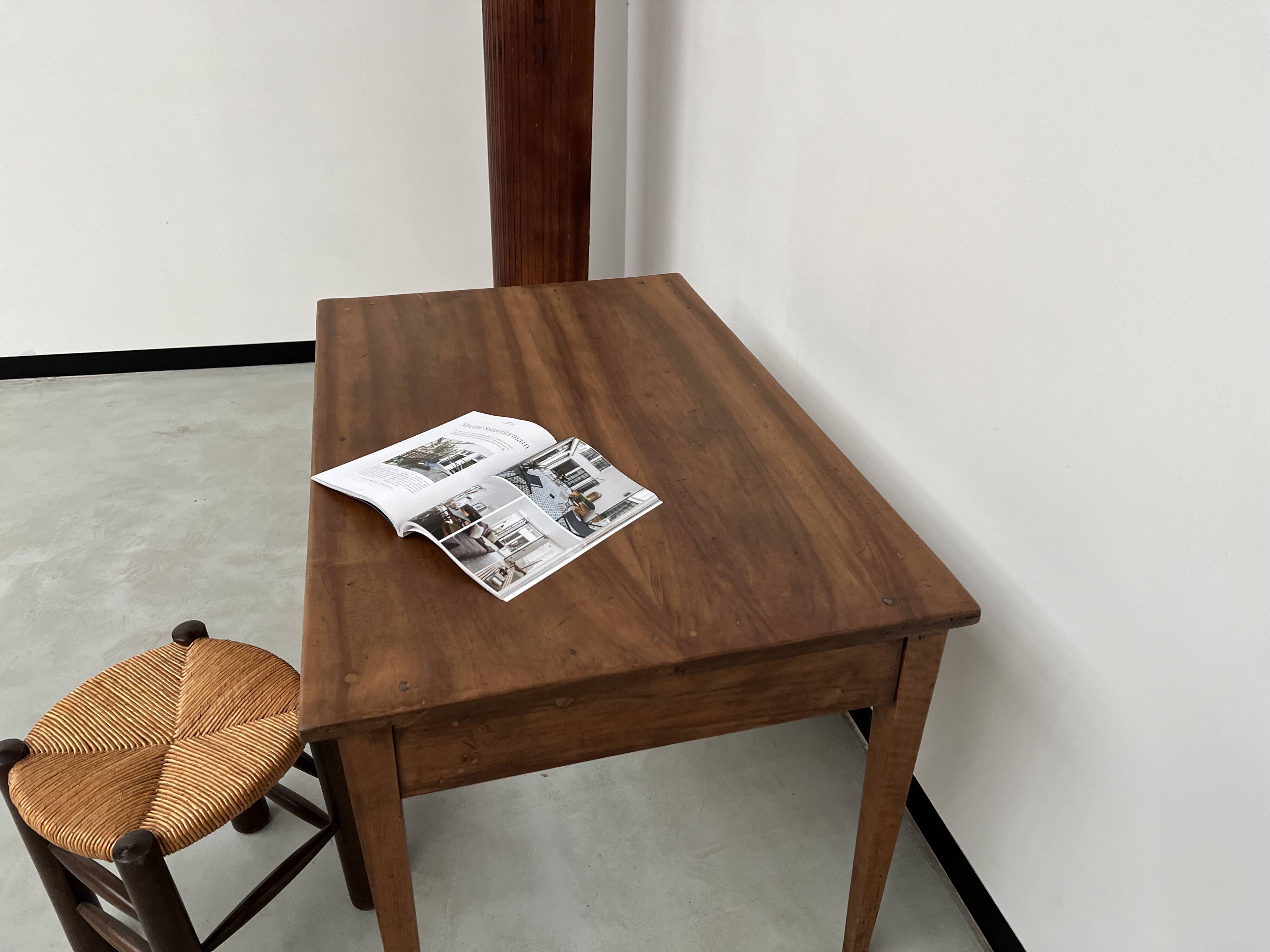 1900 solid walnut desk with two drawers