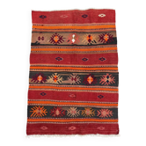 Medium vintage Turkish kilim rug 125x88 cm wool kelim 2516