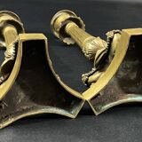 Pair of gilt and chiseled bronze candlesticks from the Restoration period
