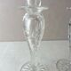 Pair of old carved engraved crystal candlesticks, Sirius style, Saint Louis