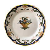 Assiette ancienne XIXème en faïence peinte à la main