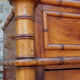 Early 20th century wardrobe in turned pine and pitch pine