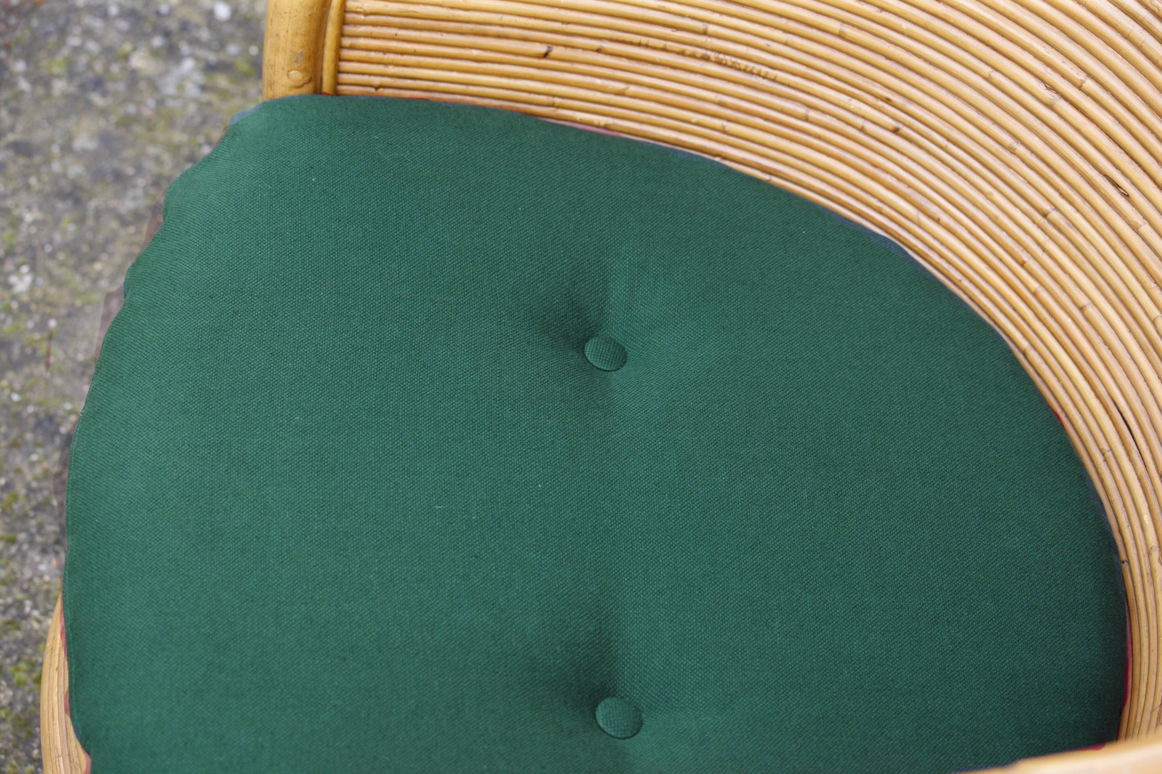 Raush bamboo rattan bench armchairs from the 70s and 80s