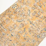 2x10 Orange & Navy Blue Floral Vintage Runner Rug, 73x297Cm