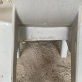 Antique chair stamp design henri massonnet plastic grey 80's vintage