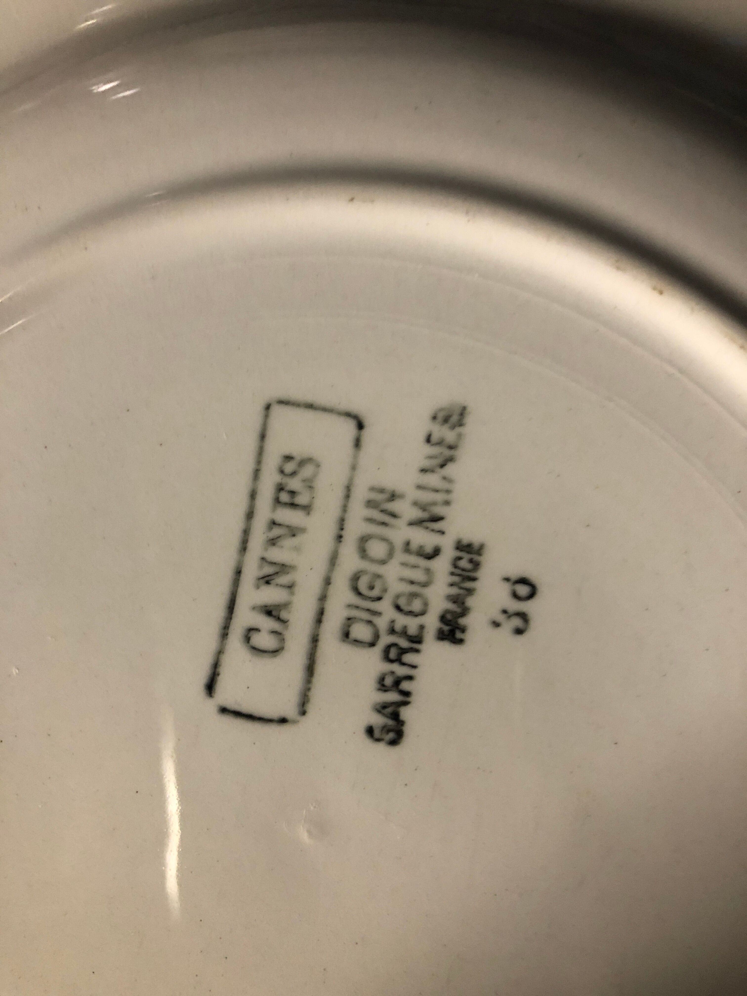 Set of 5 flat plates sarreguemines digoin cannes