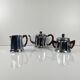Vintage chrome-plated metal and bakelite coffee set, 1940s/50s