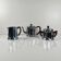 Set à café vintage en métal chromé et bakélite, années 1940/50