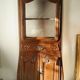 Curved display cabinet in solid walnut, mid-20th century.