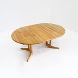 Table à manger vintage ronde extensible danoise Vamdrup Stolefabrik 1960