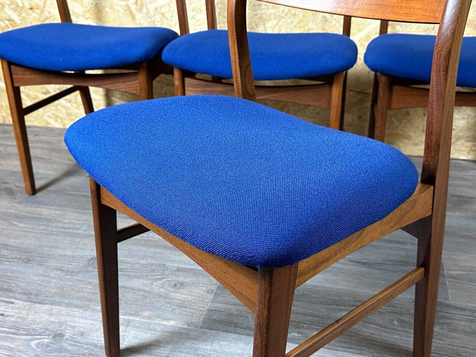4x 60s 70s Teak Chair Dining Chair Danish Modern Design Denmark