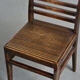 Paire de chaises 103 en hêtre teinté par René Gabriel, circa 1943