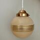 Vintage art deco globe pendant lamp in yellow and gold granite glass