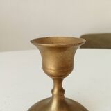Vintage gold brass candle holder