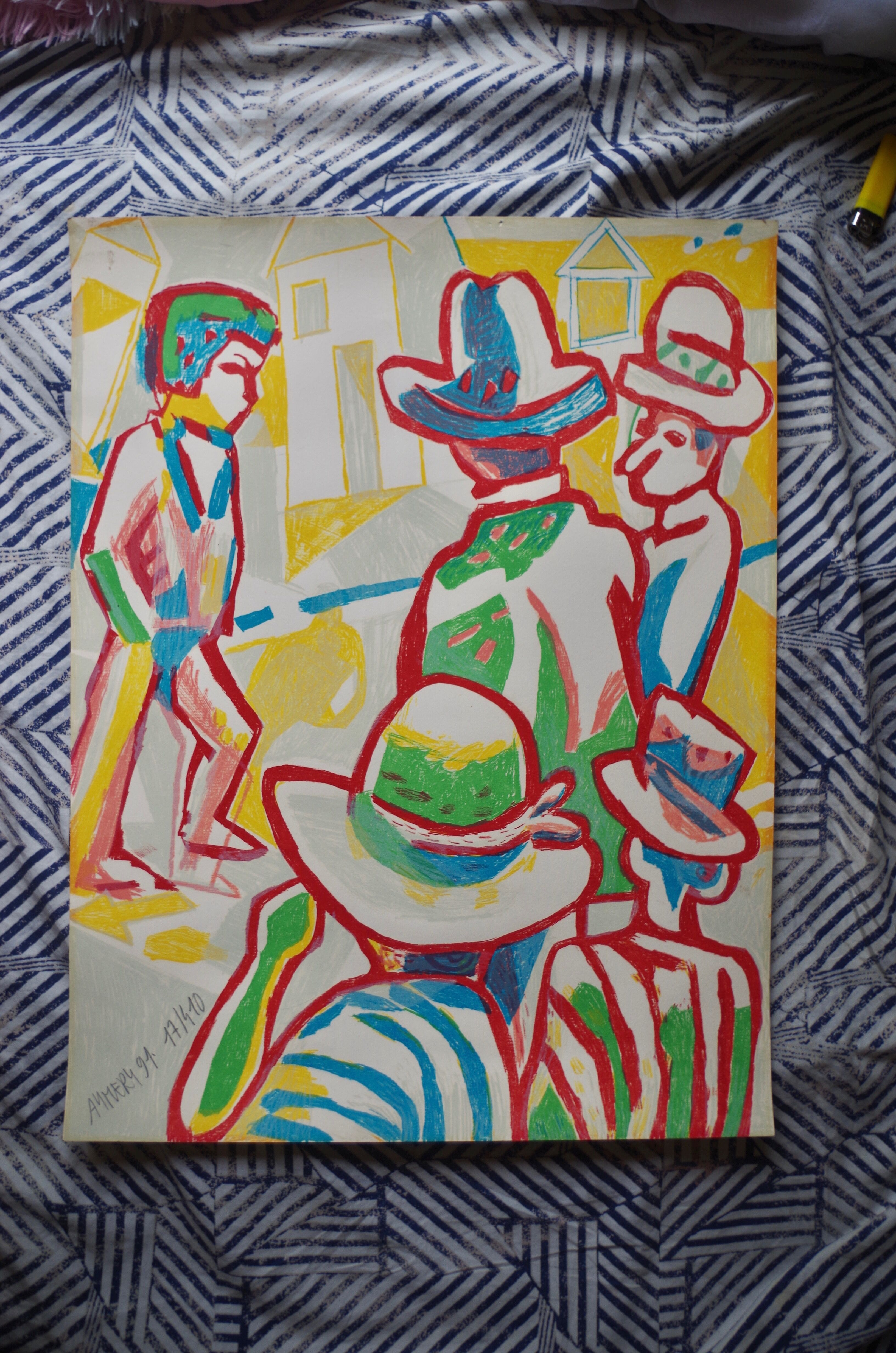 Color lithograph by Rolland Aymery, 1991
