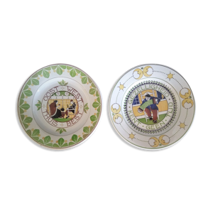 Paire d'assiettes art déco en