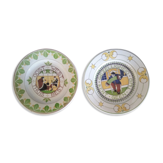 Pair of art deco ceramic plates, 1920s