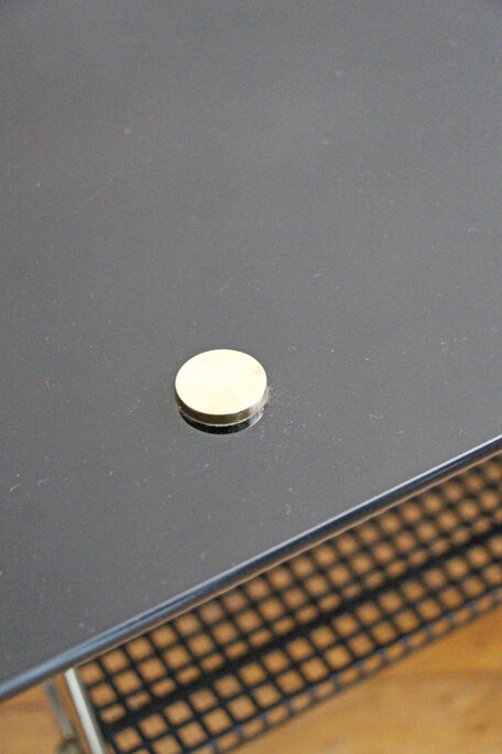 Glass and brass coffee table