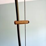 Pendant lamp in teak and white opaline, design Goffredo Reggiani, 1960