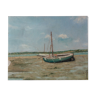 Peinture "Le port à marée basse"