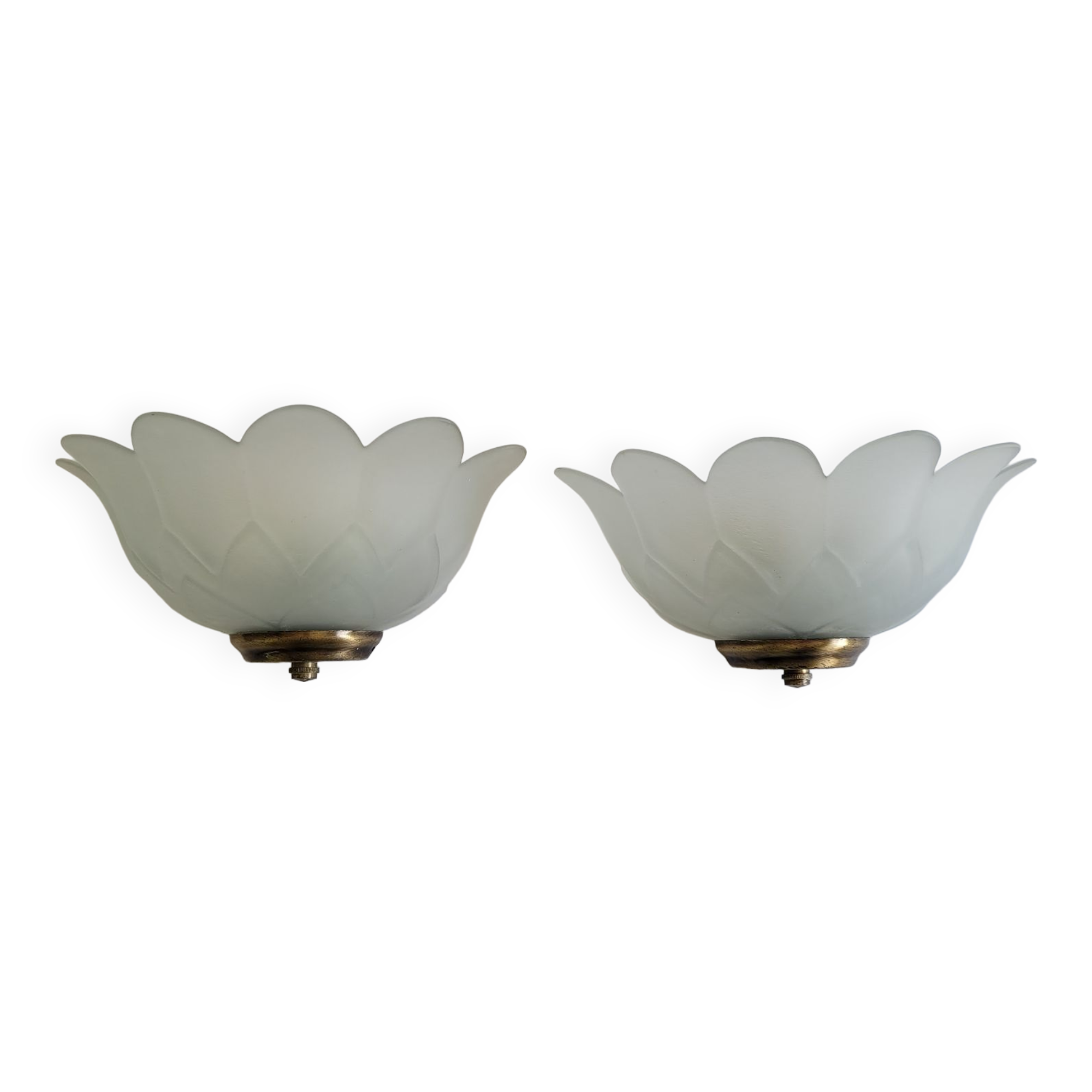 Pair of wall sconces tulip frosted glass.