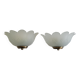 Paire d'appliques murales tulipe verre dépoli.