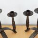 Pair of wrought iron candle holders, 60s