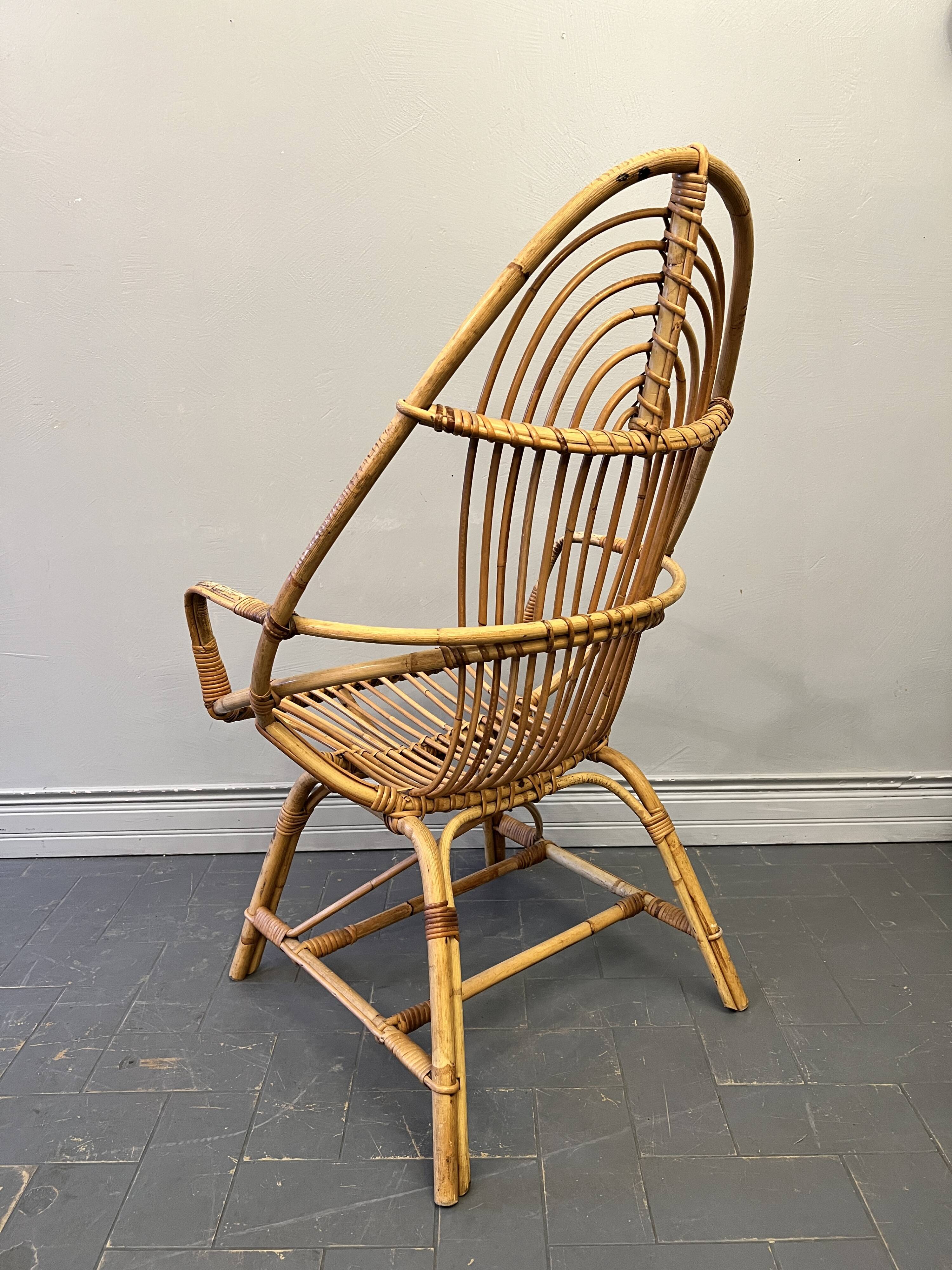 Fauteuil en rotin vintage