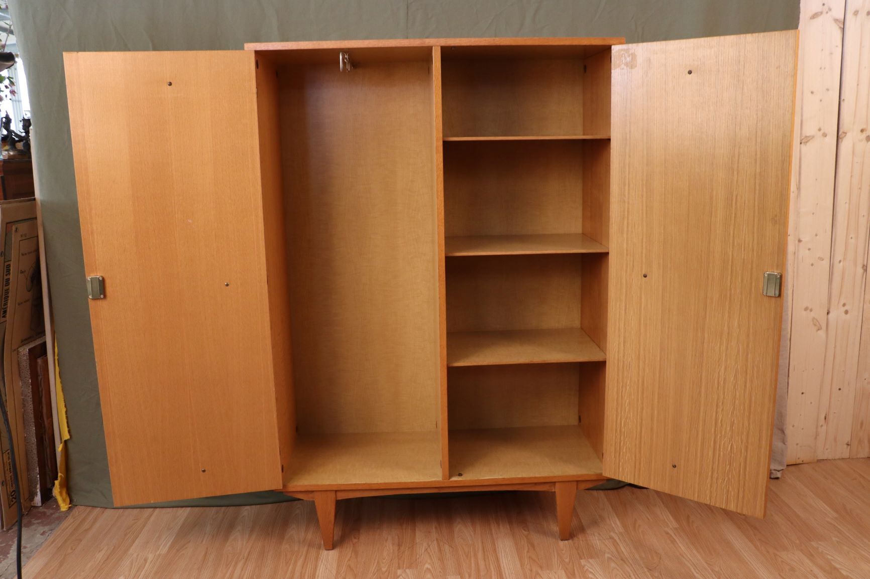 Wood and rattan cabinet