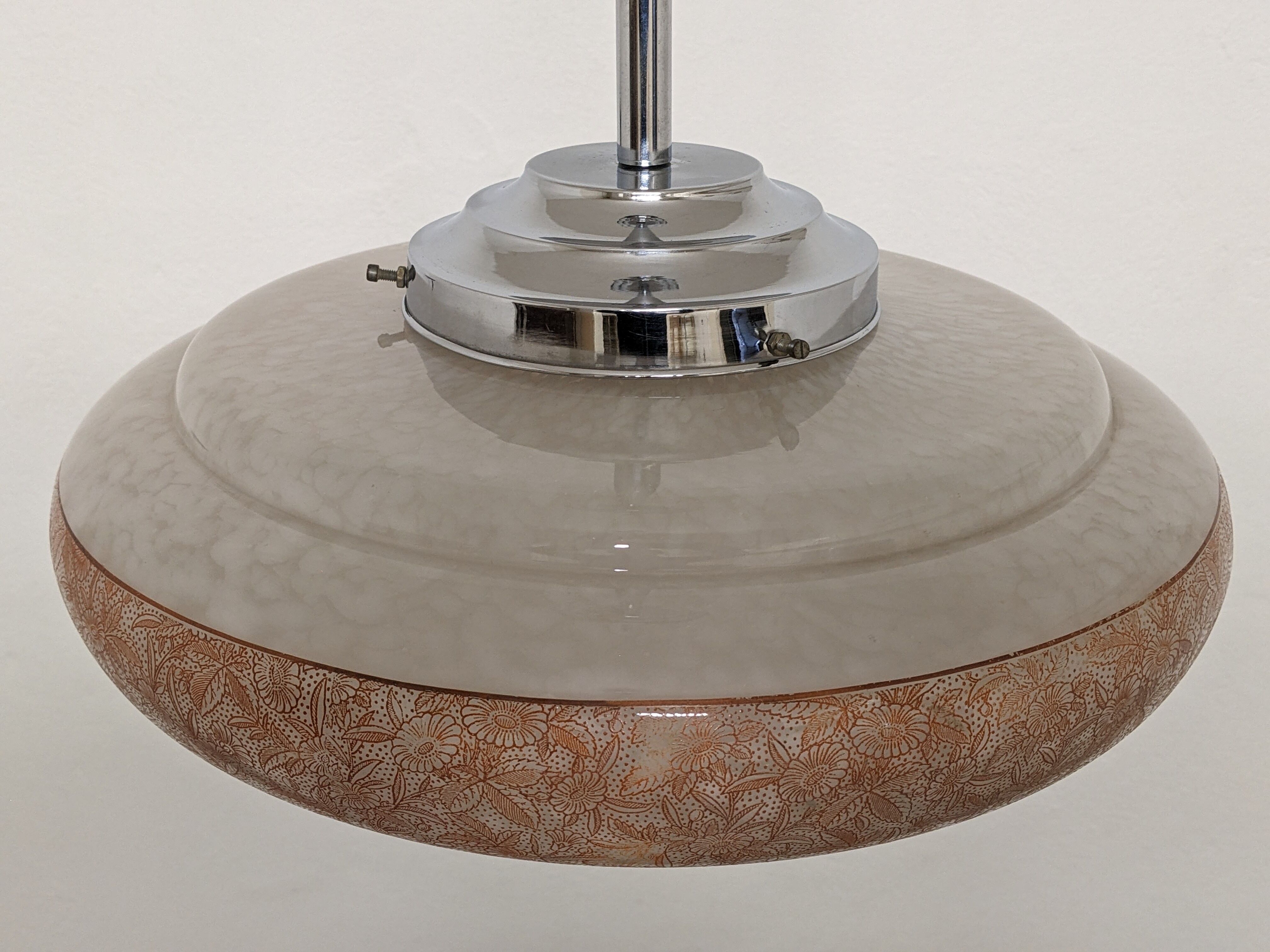 Art Deco XL pendant lamp in Clichy glass circa 1920