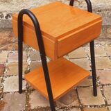 Bedside table, vintage 1950s oak side table