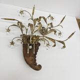 Mid-century design banci style wall lamp sconce crystal flower bouquet