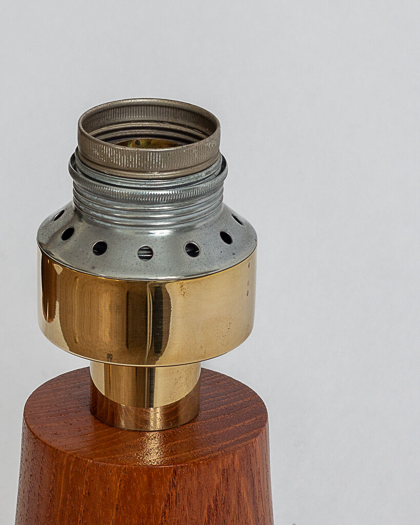 Teak wood and brass lamp base from the 60s