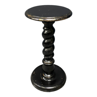 Table d’appoint en bois noir avec support tourné