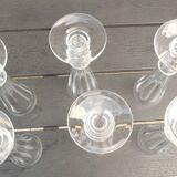 6 Baccarat crystal champagne flutes / Saint Louis / 8 facets