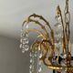 Old bronze waterfall chandelier with crystal tassels