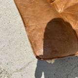 Brutalist sofa in elm and rope stitching circa 1960
