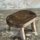 Small stool, oval solid teak accent stool wabi-sabi H26 47x33.
