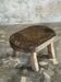 Petit stool, tabouret d'appoint en teck massif ovale wabi-sabi H26 47x33