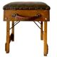 Old foldable fisherman's stool in wood and leather