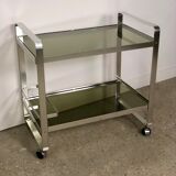 Rolling table in italian vintage aluminum by Martini and Rossi 1970