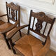 Paire de fauteuils rustiques bois et paille 