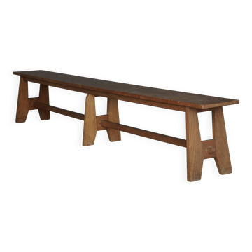 Banc long de style Bossche School néerlandais du milieu du XXe siècle