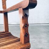 Dutch Modernist Carved Oak Side Chair, 1920s