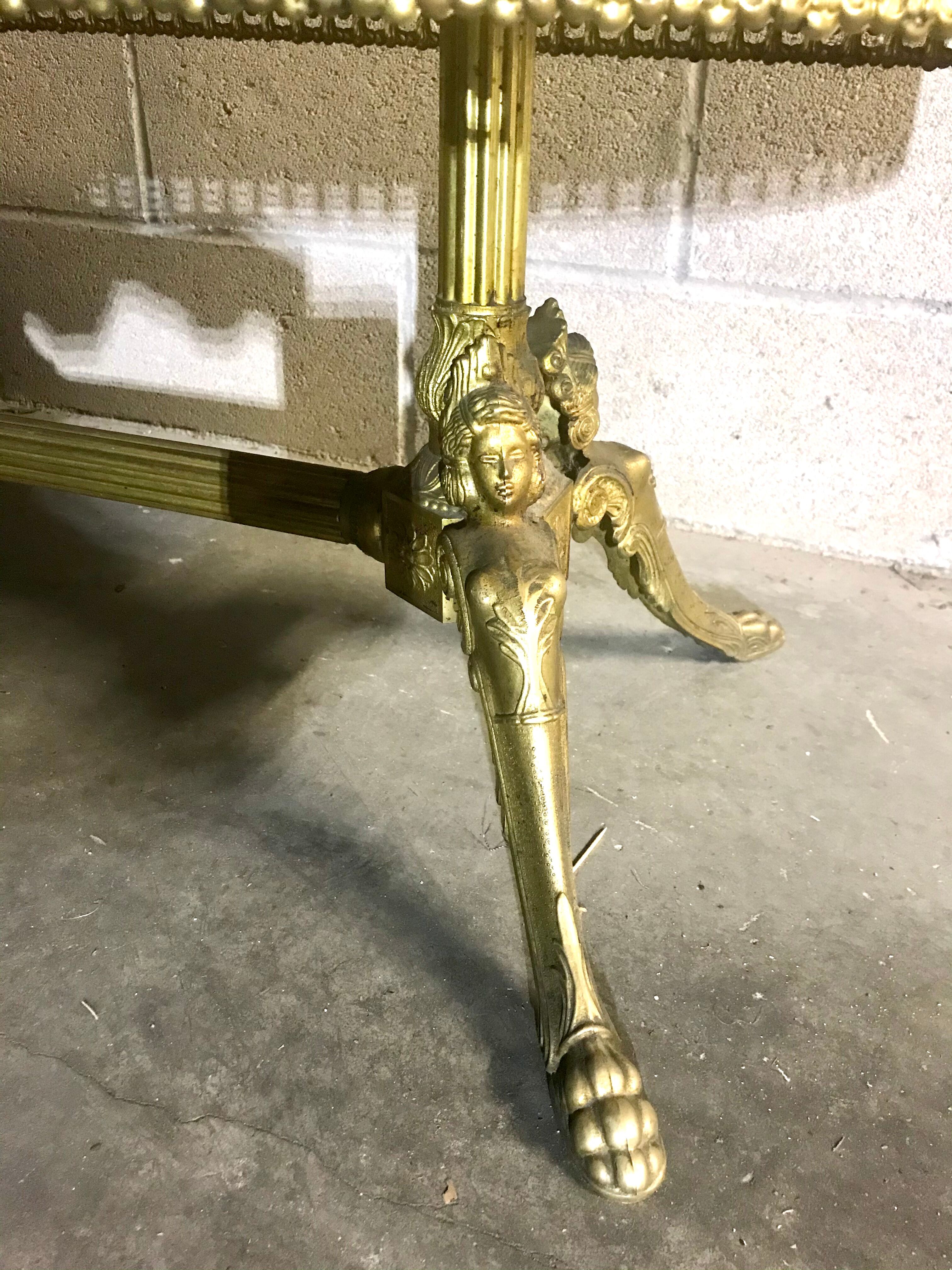 Marble and brass coffee table