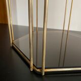 Vintage metal and glass side table